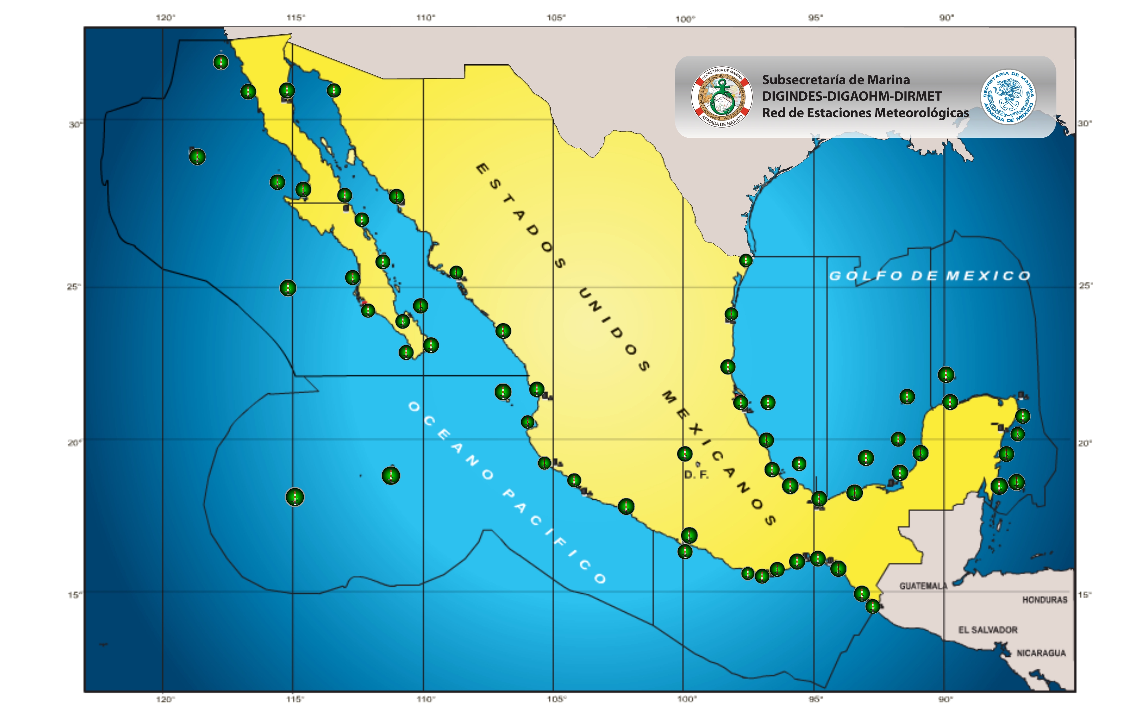 click en el area deseada para consultar variables de la estacion meteorologica